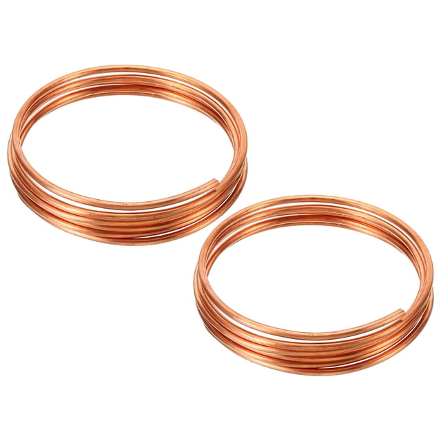 Unique Bargains Soft Copper Wire, 2Pcs 10Gauge/2.5mm Diameter 1.2m/3.9ft Spool Craft Wire