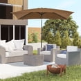 thumbnail image 2 of Outsunny Parasol de Patio Rectangulaire en Aluminium Inclinable avec Manivelle, Café, 2 of 10