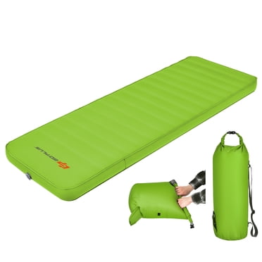 Goplus Matelas de Couchage Pliant, Matelas de Camping Auto-Gonflant avec Sac de Transport Vert