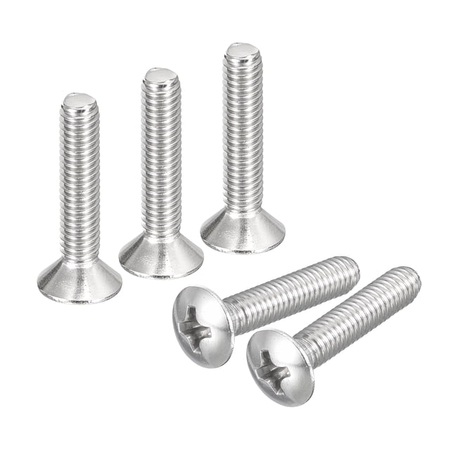 Unique Bargains Vis de Machine à Tête Ovale M4x20mm, Lot de 50 Vis à Tête Fraisée Légèrement Relevée en Acier Inoxydable 304