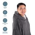 thumbnail image 3 of Bare Home Plush Sherpa Wearable Blanket - Fluffy & Soft - Lightweight - Adult, Forged Iron Gray, 3 of 7