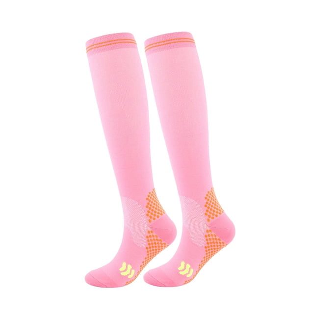 Aocisk Graduated Compression Socks For Women And Men Optimal Circulation Support During Cycling Running Travel Pink L