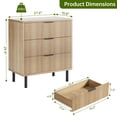 thumbnail image 2 of Table de Nuit Haute en Bois Yiwa avec Rangement, Commode Cannelée à 3 Tiroirs, Chambre et Entrée, 2 of 7