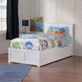 thumbnail image 2 of Nantucket Lit Plateforme en Bois Simple TG avec Pied de Lit et Tiroir-Lit Simple TG, Blanc, 2 of 8