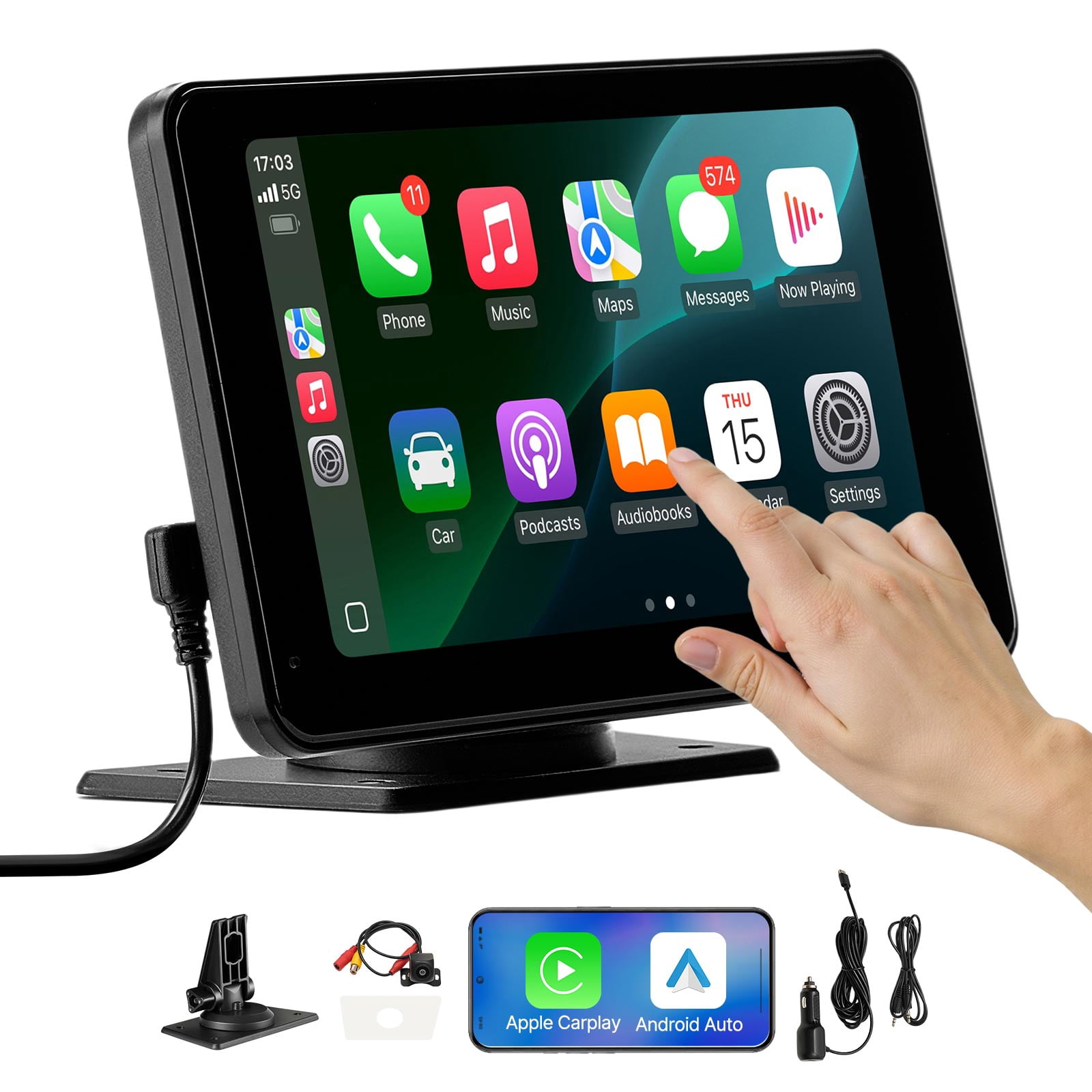 VEVOR Car Stereo Radio CarPlay Touchscreen 7 in Apple Android Auto Backup Camera
