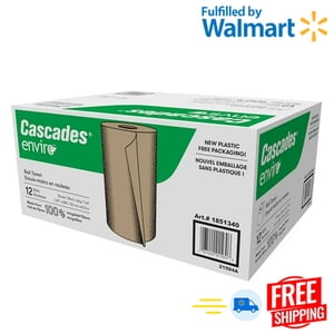 Cascades Enviro Rouleaux de serviette en papier brun – 12 Nouveau 2025 Emballage pour usage commercial ou domestique (12 Roulements)
