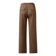 thumbnail image 4 of Weiqiqre Mens Pants New Linen Pants Drawstring Elastic Solid Color Loose Casual Trousers Lightweight Slight Stretch, and Regular Fit for All-Season Going Out, 4 of 5