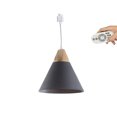 thumbnail image 1 of FSLiving Remote Control Pendant Light 1-Light H-Type Track Pendant Lamps Scandinavian Style Pendant Lights for Kitchen Hanging Lamp Modern Wood and Aluminium Light Customizable - Grey, 1 of 7