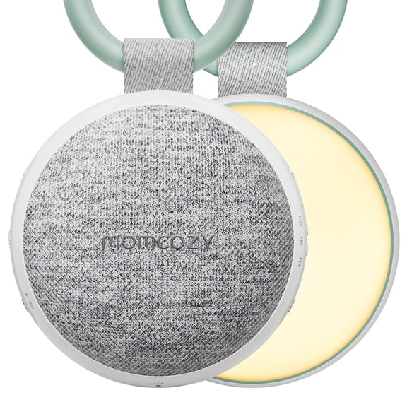 Momcozy Machine Sonore Portable avec Veilleuse, Machine Sonore à Bruit Blanc pour Bébé, 20 Sons Apaisants, Minuterie, Pinces pour Poussette, Cadeaux de Shower de Bébé