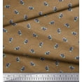 thumbnail image 2 of Soimoi Brown Cotton Poplin Fabric Insect & Texture Decor Fabric Printed BTY 56 Inch Wide, 2 of 2