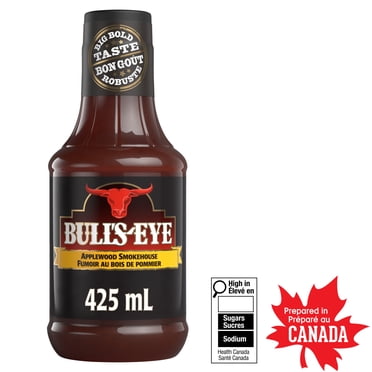 Bull's-Eye Applewood Smokehouse Barbecue Sauce, for Marinating Meats and Easy Grilling, 425 mL