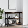 thumbnail image 1 of vidaXL Table Console avec Étagères Chêne Fumé 100x30x80 cm, 1 of 5