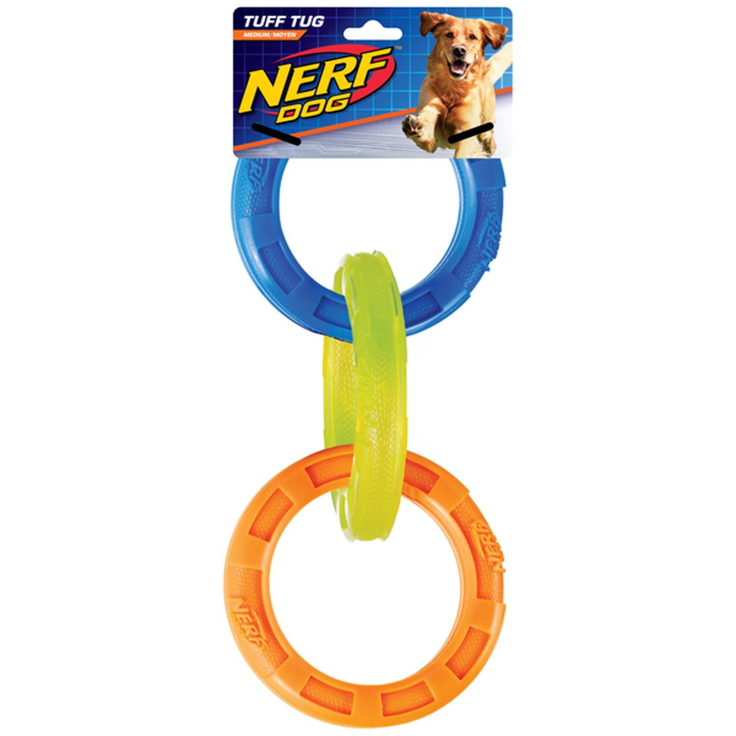 Jouet pour chien Nerf TPR à 3 anneaux