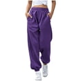 thumbnail image 1 of Timegard Sweatpants for Women Joggers Elastic Waist Drawstring Fall Winter Casual Comfy Pants with Pockets, 1 of 6
