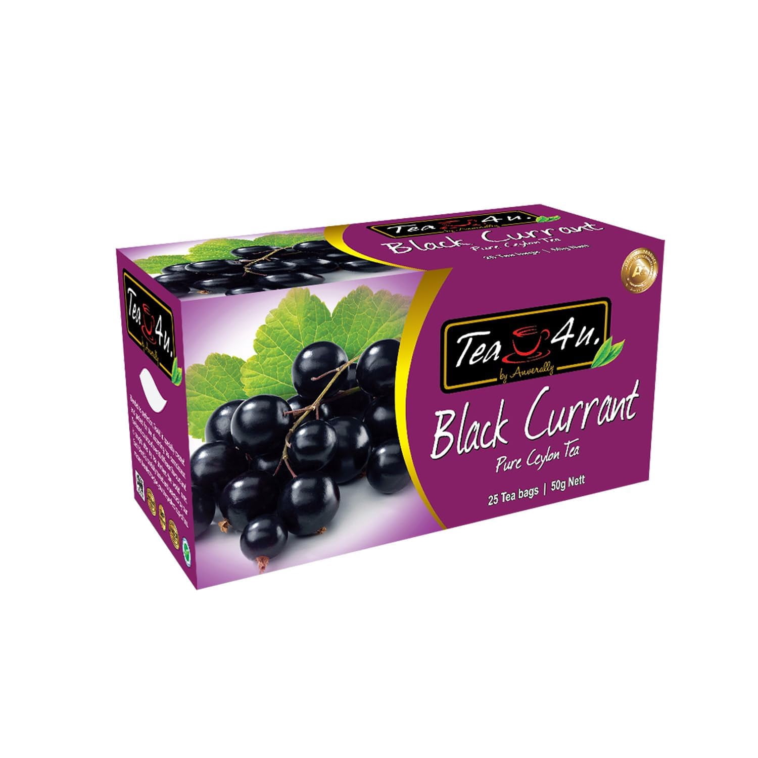 Black Currant Black Tea - 25 Tea Bags | Flavored Black Tea | Fruity Tea | Ceylon Tea | Natural & Pure & Unique Quality , From Sri Lanka | Tea4U