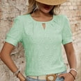 thumbnail image 5 of Liquidation des Offres du Jour! Blouses à Col Rond à Manches Courtes Unies pour Femmes, Haut Décontracté et Confortable pour Temps Chaud, Bureau Ou Jeu Soldes Aujourd'hui Liquidation!, 5 of 5