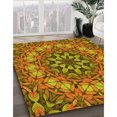 thumbnail image 3 of Ahgly Company Tapis Rond Lavable en Machine Intérieur Transitionnel Acajou Brun, 5 Pieds Rond, 3 of 7