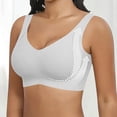 thumbnail image 3 of 3 Pack Women Plus Size Push-Up Bras No Underwire T-Shirt Bralettes Ribbed Full Coverage Sports Everyday Bras Multicolor, 38/85BCD, 3 of 5