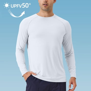 Amzcrzy Mens Sun Protection Shirts Mens High Quality Sunscreen Fabric UPF 50+ UV Sun Protection Shirts Outdoor Long Sleeve SPF Rash Guard for Fishing Hiking Swimming Running Sun Shirts for Men