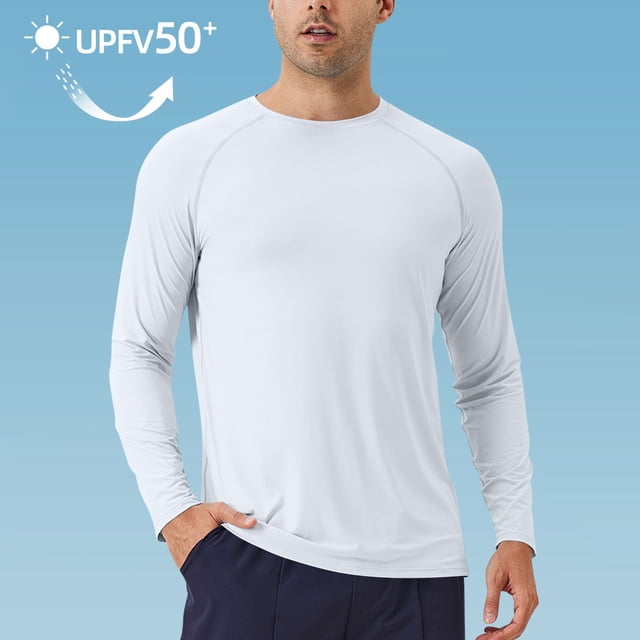 Gspmoly Shirts for Men, Men'S Solid Color Sunscreen Is Lightweight Breathable Solid Color Long Sleeved Going Out Tops Deals