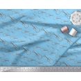 thumbnail image 2 of Soimoi Blue Velvet Fabric Sketch Guitar Musical Instrument Printed Craft Fabric by the Yard 58 Inch Wide, 2 of 3