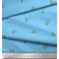 thumbnail image 3 of Soimoi Blue Poly Georgette Fabric Leaf Leaves Print Fabric by Yard 52 Inch Wide, 3 of 3