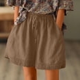 thumbnail image 2 of Timegard Womens Plus Size Shorts Cotton Linen Elastic High Waisted Wide Leg Lounge Shorts with Pockets, 2 of 7