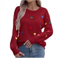 thumbnail image 2 of Yuyuzo Sweaters for Women Valentines Day Crewneck Long Sleeve Shirts Loose Casual Comfy Knit Pullover Tops, 2 of 6