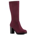 thumbnail image 1 of Unique Bargains Women's Mid-calf Block Heel Boots, 1 of 8