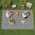 thumbnail image 2 of Outsunny Reversible Outdoor RV Rug, 5' x 8' Patio Floor Mat, Black & White, 2 of 9
