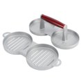 thumbnail image 2 of Haofy With Wood Handle Round Shape High Hardness Burger Press, Patty Maker, 2 Grids For Restaurant Silver Home Kitchen Accessory, 2 of 8