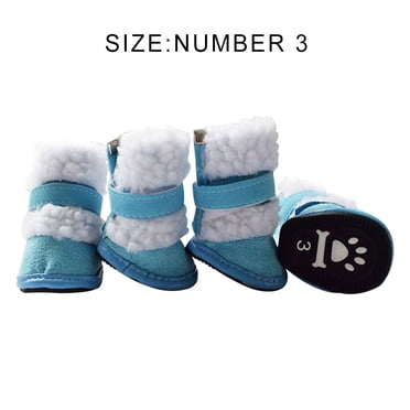 Maoww Bottes pour Animaux Pluie Neige Chaussures pour Chiot Anti-Froid Antidérapantes Chaussures pour Animaux, Bleu, 3 Yards