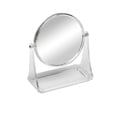 thumbnail image 1 of Mainstays Clear Double-Sided Vanity Mirror, 1 vanity mirror with plastic frame and plastic tray, 1x and 3x magnification, 1 of 3