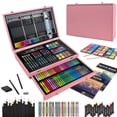 thumbnail image 1 of KINSPORY 148 Pack Deluxe Art Supplies, Deluxe Wooden Art Set Crafts Drawing Painting Coloring Kit, Coloring Book, Sketch Pad, Gift for Artist Beginners Kids Girls Boys（pink）, 1 of 7