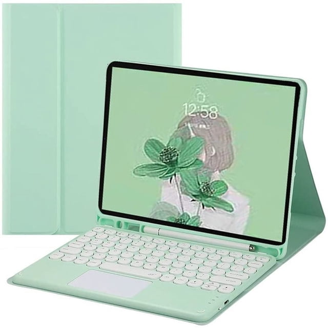 Dosaele iPad 9th Generation 8th 7th Gen 10.2 inch/Air 3 Pro 10.5 inch Keyboard Case with Touchpad Cute Round Key Color Keyboard Detachable Bluetooth Touch Keyboard Slim Smart Cover