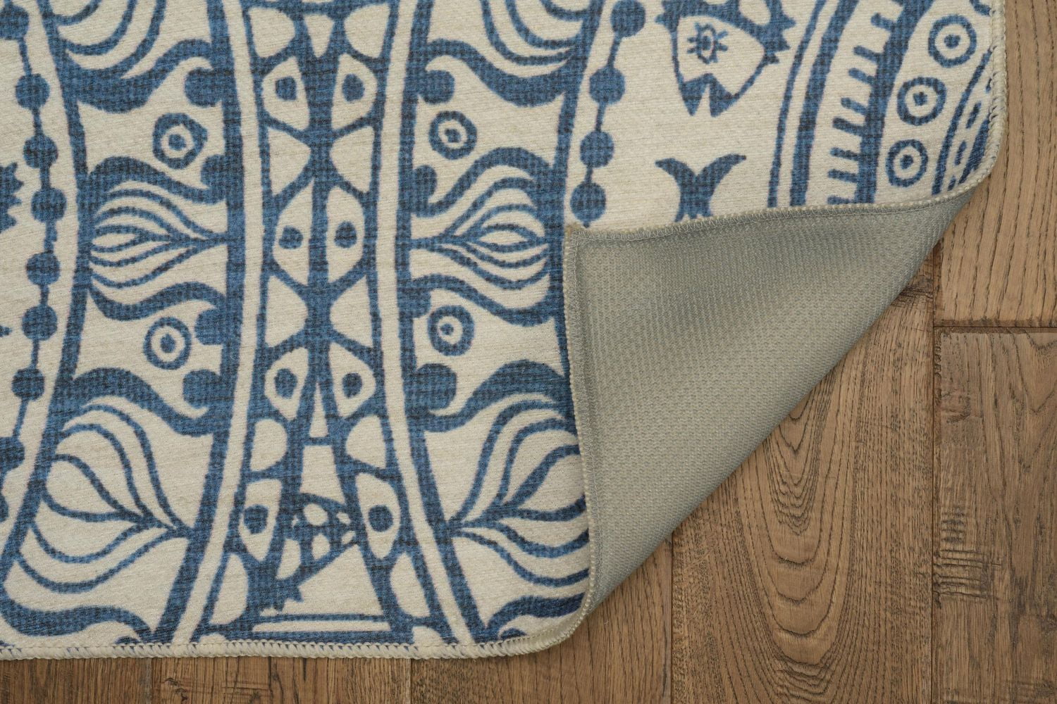 Tapis d'accent extérieur lavable Ormond ivoire & bleu 2 pi x 3 pi