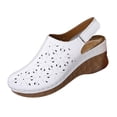 thumbnail image 1 of WLOELOEW Hollow Out Platform Sandals For Women In White Wedge Heel Pu Material Foot Length 10.24 Inches Us Size 9, 1 of 5