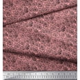 thumbnail image 3 of Soimoi Orange polyester Crepe Fabric Lotus Leaves Print Fabric by Yard 52 Inch Wide, 3 of 4