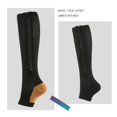 thumbnail image 3 of Aosijia 5 Pairs Unisex Compression Socks Toe Open Leg Support Stocking Knee High Socks with Zipper for Mens Womens M, 3 of 10