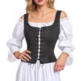thumbnail image 2 of BLVB Renaissance Corset Tops Women Medieval Sleeveless Vest Western Outfit Plus Size Lace up Bodice, 2 of 4