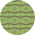 thumbnail image 1 of Ahgly Company Tapis de Zone Rond d'Intérieur Lavable à la Machine, Style Transitionnel, Vert Olive Terne, 3 Pieds Rond, 1 of 7