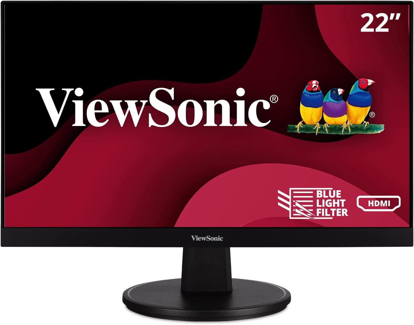 ViewSonic VA2247-MH Moniteur Full HD 22 po 1080p avec cadre ultra-fin, Adaptive Sync, 75 Hz, Protection des yeux, Entrées HDMI, VGA pour la maison et le bureau