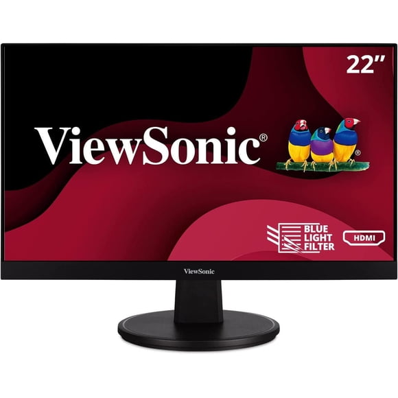 ViewSonic VA2247-MH 22 Inch Full HD 1080p Monitor with Ultra-Thin Bezel, Adaptive Sync, 75 Hz, Eye Care, HDMI, VGA Inputs for Home and Office
