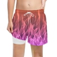 thumbnail image 4 of Maillot de Bain Garçon Uni avec Doublure de Compression Short de Bain Extensible Rose 5T/5 A-6 A, 4 of 4