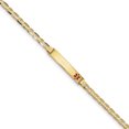 thumbnail image 1 of 14K Yellow Gold Medical Red Enamel Anchor Link ID Bracelet, 1 of 3
