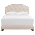 thumbnail image 1 of Home Fare Tufted Nailhead Trimmed Queen Bed in Natural Beige, 1 of 2