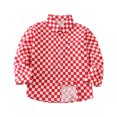 thumbnail image 2 of RXIRUCGD 1-6 Ans Chemise Décontractée à Col à Carreaux à Simple Boutonnage Manches Longues Veste/veste Décontractée (Rouge, Taille : 100), 2 of 8