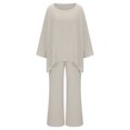 thumbnail image 4 of Chemise à Manches Longues pour Femmes Col Rond Uni Chandail à Manches Longues + Pantalon Ensemble Hauts à Manches Longues pour Femmes, 4 of 6