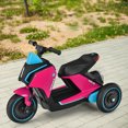 thumbnail image 3 of Gymax Moto pour Enfants à Chevaucher 6 V à Batterie, Tricycle Motorisé avec Musique et Klaxon, Rose, 3 of 10