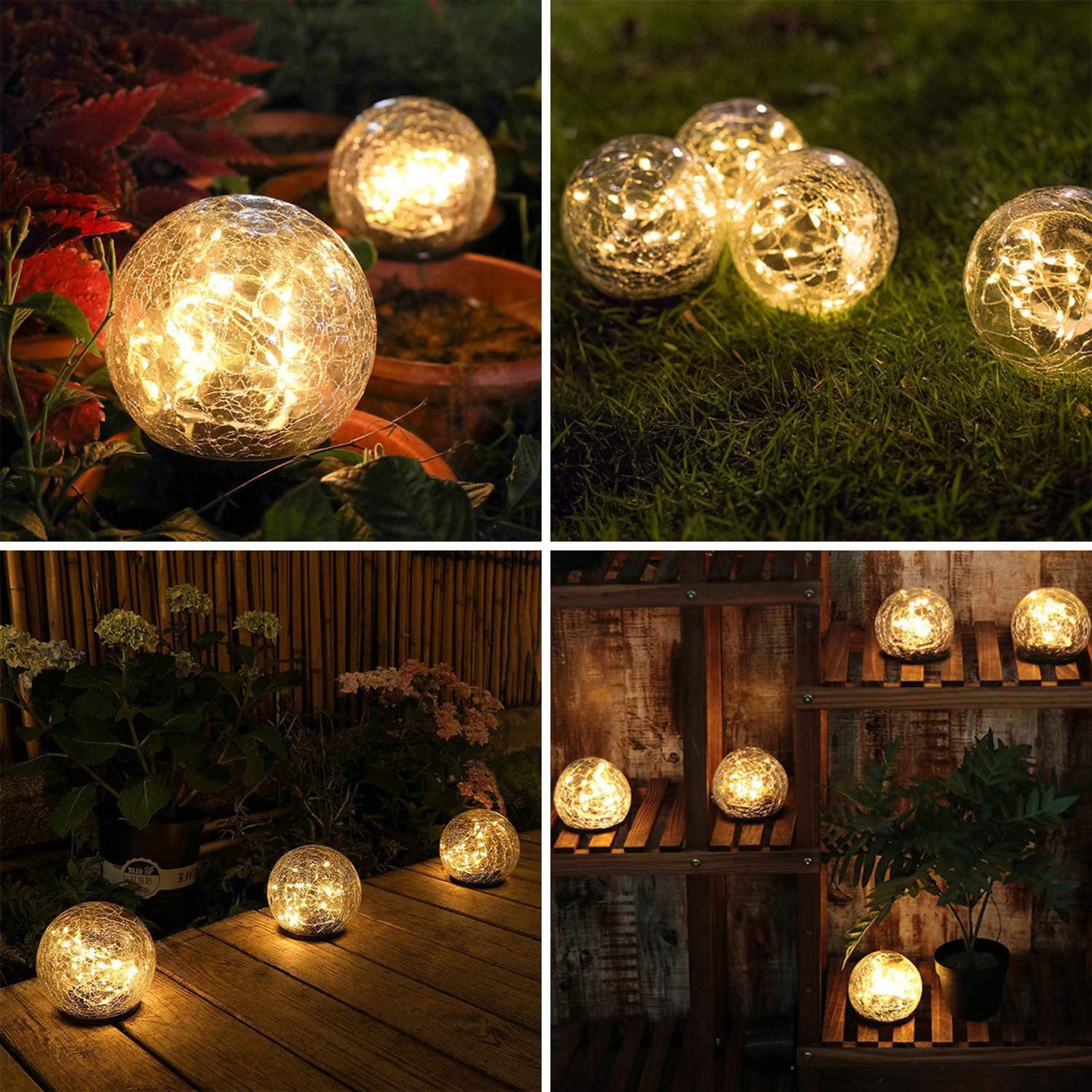 Iumwxz solar lights outdoor Led Solar Light Garden Decoration Buried Outdoor Glass Cracked Light garden lights patio lights multcolor Plastic Rollbacks on Essentials